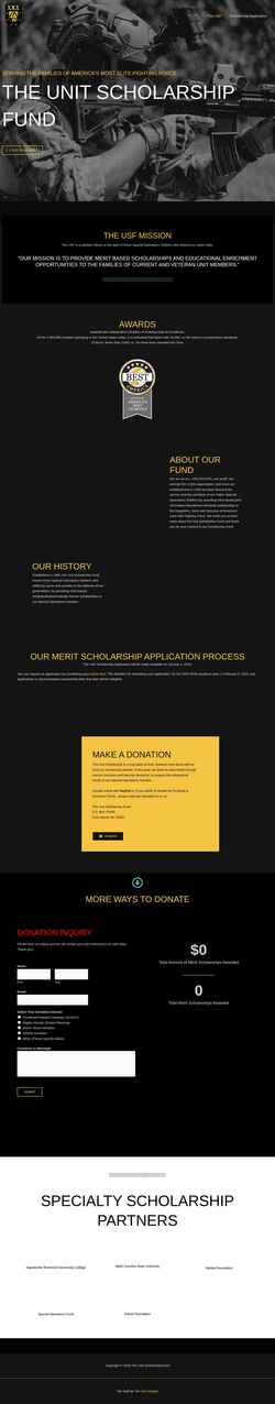 Captura de pantalla unitscholarshipfund.org