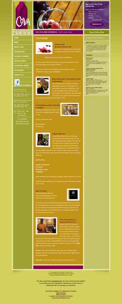 Snímek obrazovky covawines.com
