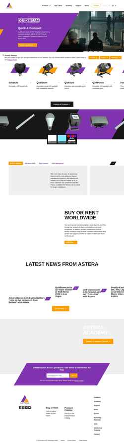 Снимак екрана astera-led.com