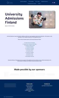 Captura de pantalla universityadmissions.fi