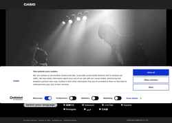 Captură de ecran music.casio.com