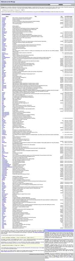 Στιγμιότυπο οθόνης rforge.net