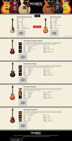 Снимак екрана hamerguitars.com