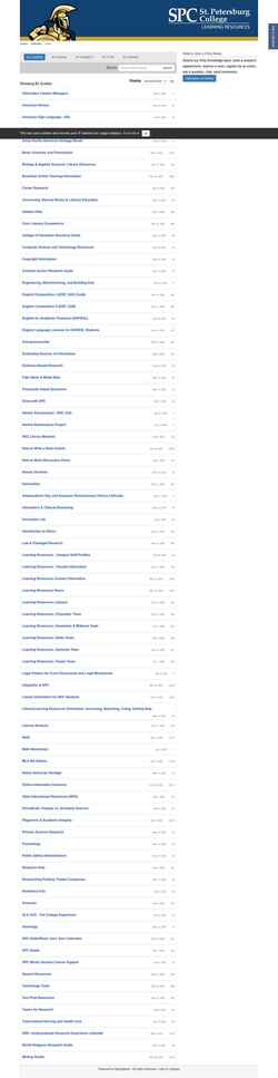 Снимак екрана spcollege.libguides.com