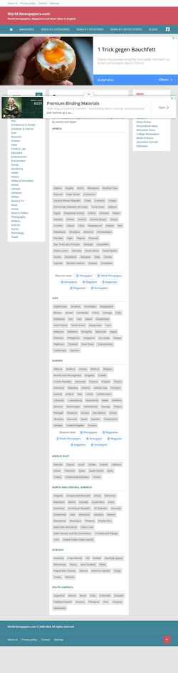 Posnetek zaslona world-newspapers.com