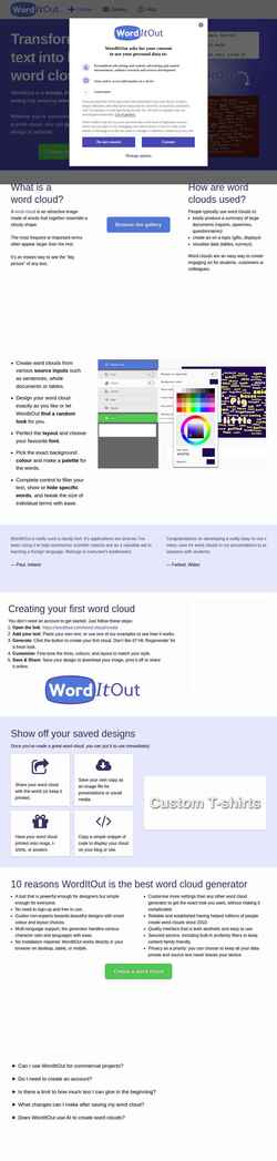 Снимак екрана worditout.com