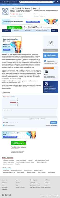 Снимак екрана usb-dvb-t-tv-tuner-driver.software.informer.com