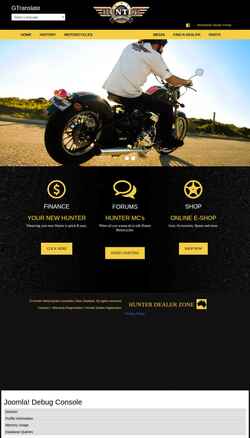 Captura de pantalla huntermotorcycles.com.au