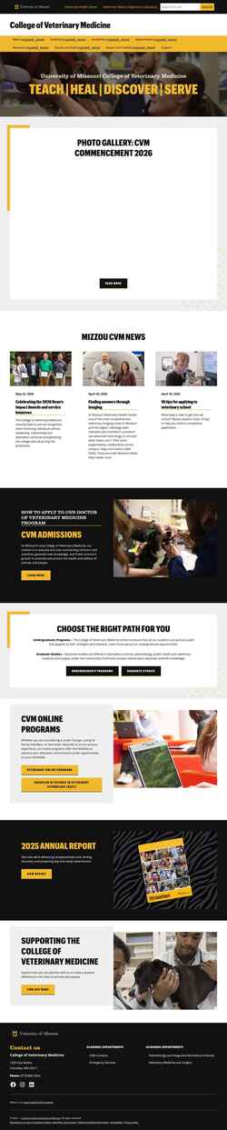 Екранна снимка cvm.missouri.edu