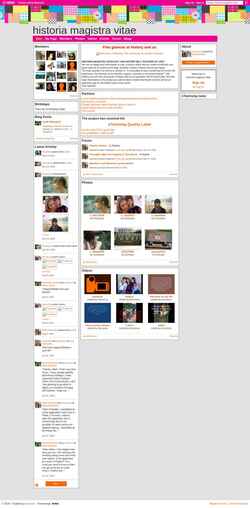 Skjermdump historiae.ning.com