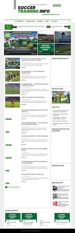 Snímek obrazovky soccer-training-info.com