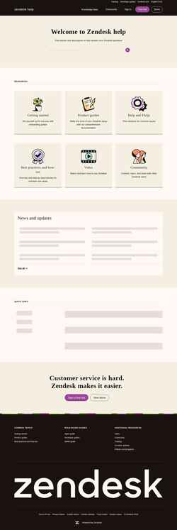 Captura de pantalla support.zendesk.com