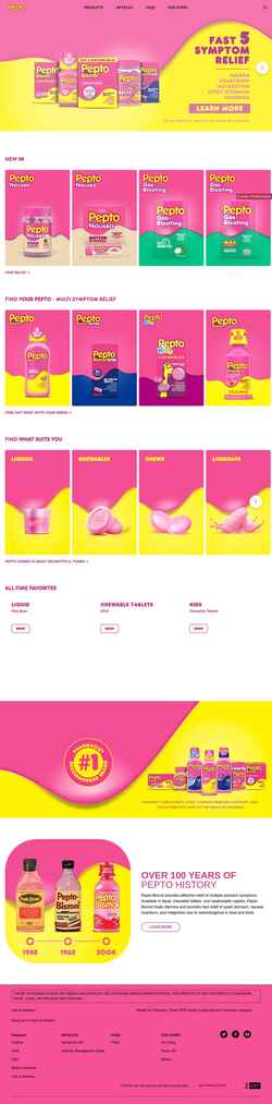 Snímek obrazovky pepto-bismol.com