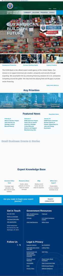 Screenshot exim.gov
