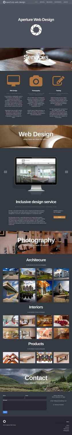 Снимак екрана aperturewebdesign.com