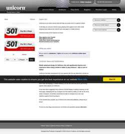 Zrzut ekranu uniscore.unicorn-darts.com