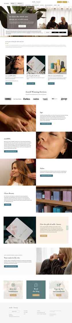 Zrzut ekranu milkandhoneyspa.com