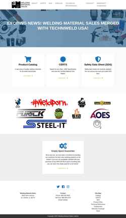 Skjermdump weldingmaterialsales.com
