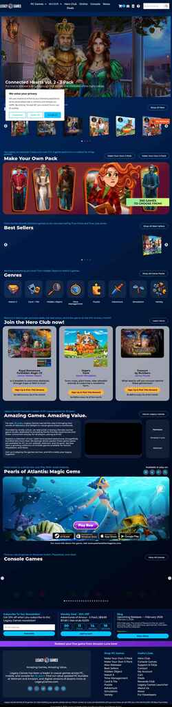 Schermafbeelding legacygames.com
