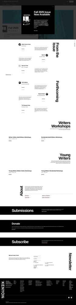 Ekrānuzņēmums kenyonreview.org