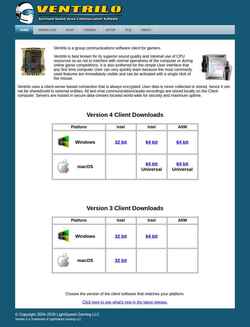 Posnetek zaslona ventrilo.com