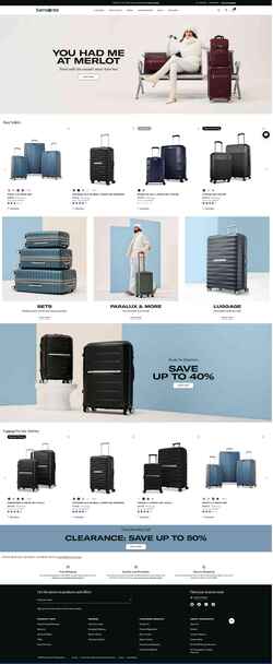 Captura de pantalla shop.samsonite.com