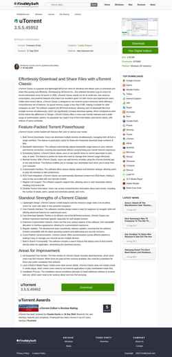 Skærmbillede utorrent.findmysoft.com
