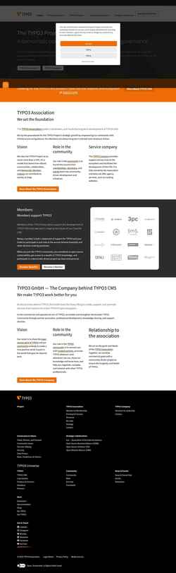 Posnetek zaslona typo3.org