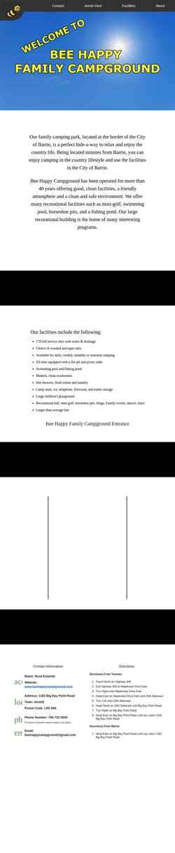 Screenshot beehappycampground.com