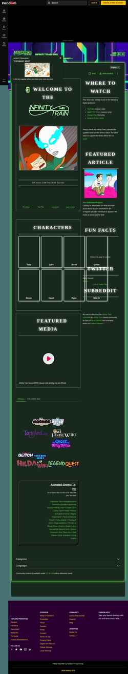 Снимак екрана infinity-train.fandom.com