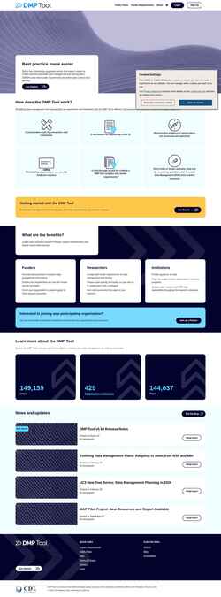 Skärmdump dmptool.org