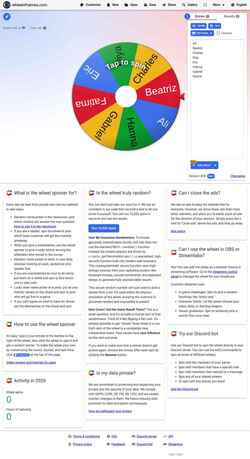 Screenshot wheelofnames.com