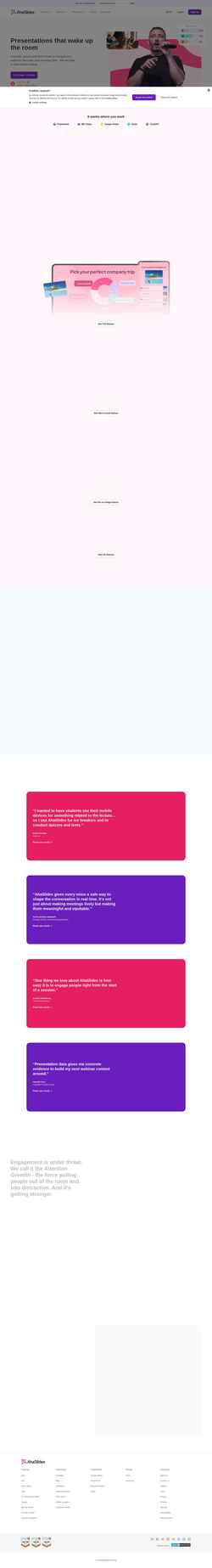 Снимак екрана ahaslides.com