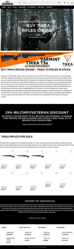 Screenshot tikkafirearms.com