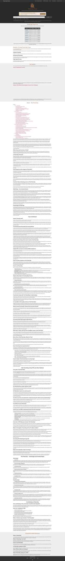 Captura de pantalla piratebayproxy.net
