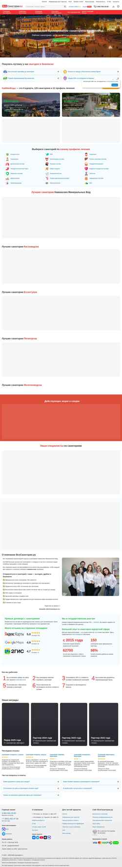 Snímek obrazovky vsesanatorii.ru