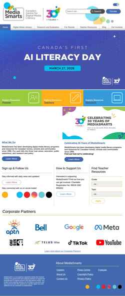 Captură de ecran mediasmarts.ca