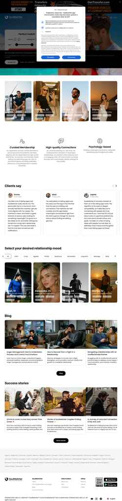 Снимак екрана soulmatcher.app