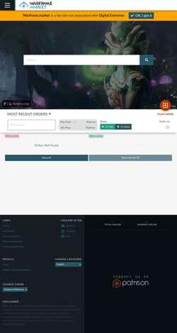 Снимак екрана warframe.market