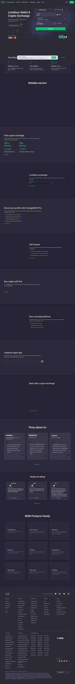 Снимак екрана changenow.io