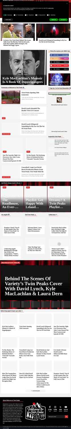 Екранна снимка welcometotwinpeaks.com