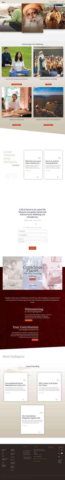 Schermata isha.sadhguru.org