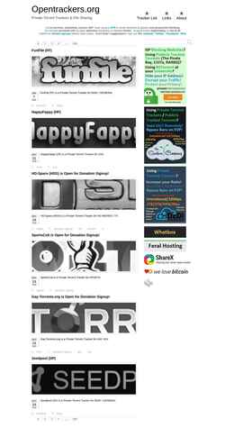 Screenshot opentrackers.org