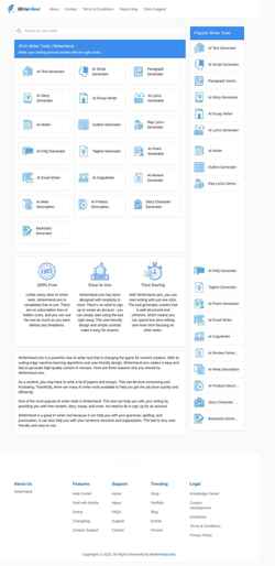 Screenshot writerhand.com