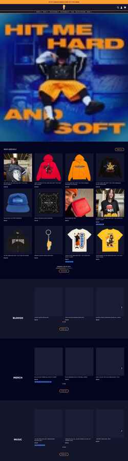 Снимак екрана store.billieeilish.com