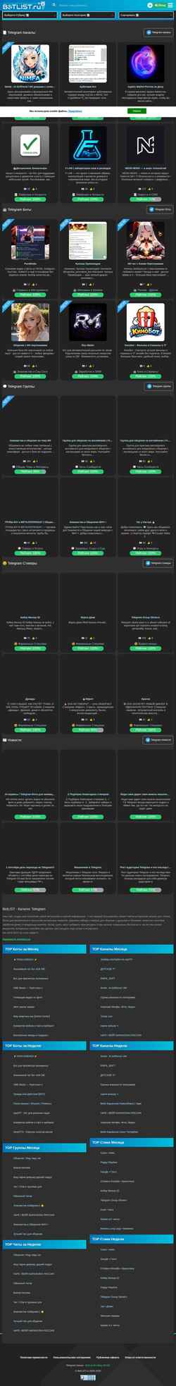 Captura de pantalla telegram.botlist.ru
