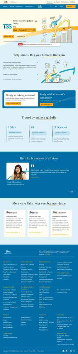 Captura de pantalla tallysolutions.com