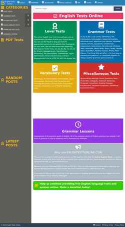 Captura de tela englishtestsonline.com