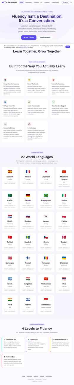 Ekran görüntüsü thelanguages.com
