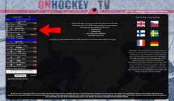 Snímek obrazovky onhockey.tv